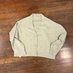 Mango L floral embroidered cardigan